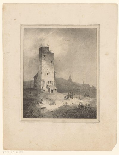 Tårn i sanddynelandskap av Cornelis Gerrit Verburgh