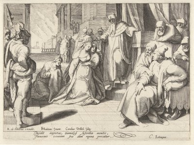 Ester før Ahasverus av Cornelis Jacobsz. Drebbel