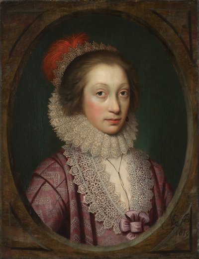 Portrait of a Woman, muligens Elizabeth Boothby, 1619. av Cornelis Jonson