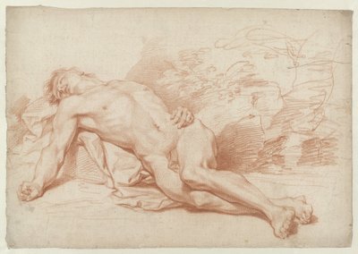 Liggende naken mann av Cornelis Joseph d
