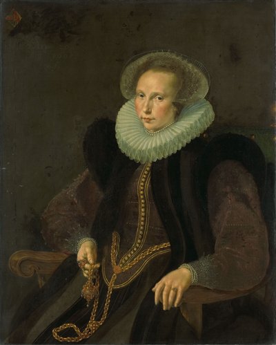Griete Jacobsdr van Rhijn (1585-1652). Kona til Jacob Cornelisz Banjaert, kalt van Neck av Cornelis Ketel