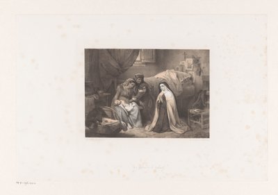 Bedende nonne med sykt barn av Cornelis Kruseman