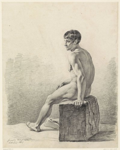 Sittende mannlig akt av Cornelis Kruseman