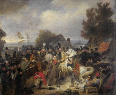 Prinsen av Oransje skifter sin sårede hest under forlovelsen på Boutersem av Cornelis Kruseman