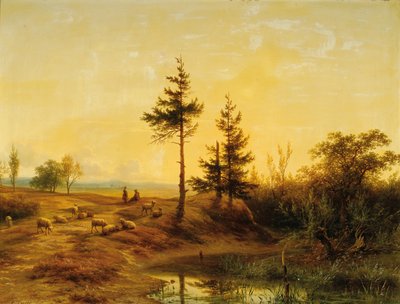 Et omfattende lyngheilandskap av Cornelis Lieste