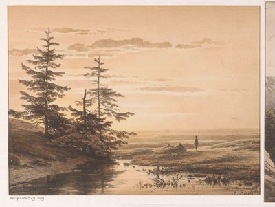 Landskap med solnedgang Solnedgang av Cornelis Lieste