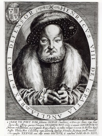 Portrett av Henry VIII, gravert av Peter Isselburg, 1646 av Cornelis Massys