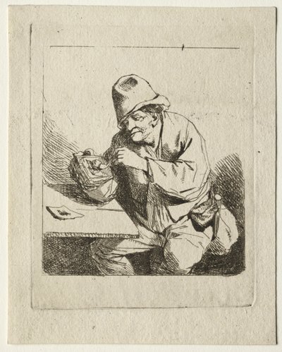 Bonde som tenner røret sitt av Cornelis Pietersz Bega