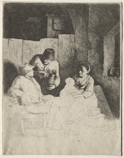 Moren sitter i et vertshus, midten av 1600-tallet. av Cornelis Pietersz Bega