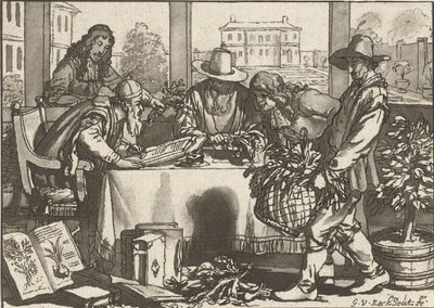 botaniker av Cornelis Ploos van Amstel (signed by artist)