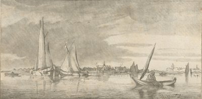 elveutsikt av Cornelis Ploos van Amstel (signed by artist)