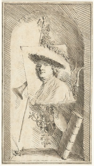 Selvportrett av Cornelis Ploos van Amstel av Cornelis Ploos van Amstel (signed by artist)