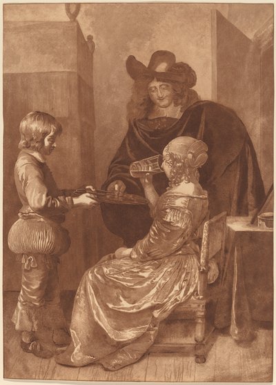Cavalier og Lady with a Page av Cornelis Ploos van Amstel