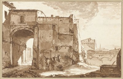 Port med reisende og muldyr av Cornelis Ploos van Amstel