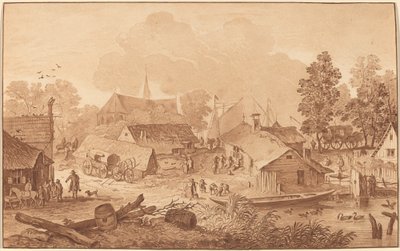 Landsby med tjern av Cornelis Ploos van Amstel