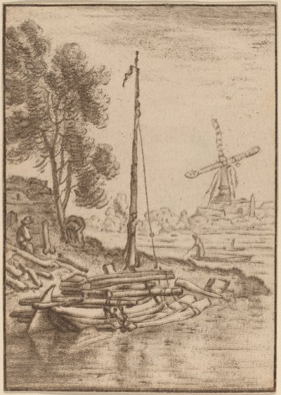 Svingete elv av Cornelis Ploos van Amstel after Herman Saftleven