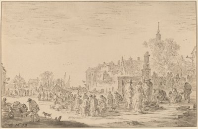 Fiskemarked av Cornelis Ploos van Amstel after Jan