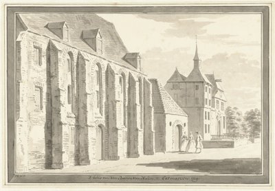 Utsikt over kirken og huset i Ootmarsum av Cornelis Pronk