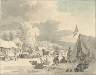 Ismoro på en frossen kanal av Cornelis Pronk