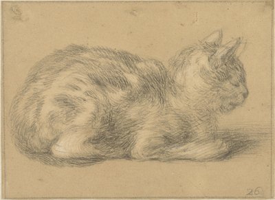 Sittende katt, til høyre av Cornelis Saftleven (possibly)