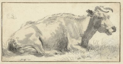 Liggende ku, til høyre av Cornelis Saftleven