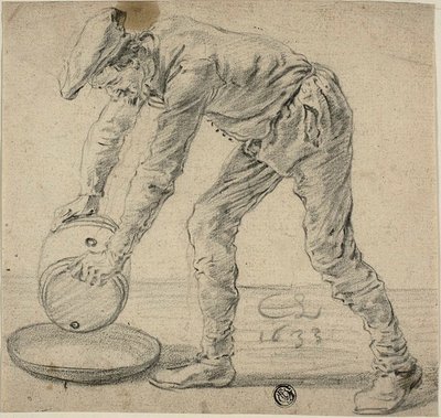 Mann med en tønne av Cornelis Saftleven