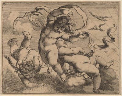 Tre Flyvende Putti av Cornelis Schut I