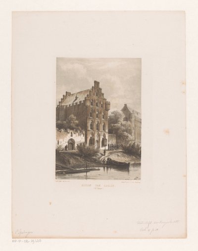 Hus langs vannet Houses of Nobles (1200-tallet) (tittel på objekt) av Cornelis Springer