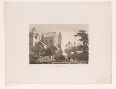 Runderen met wagen voor elfde-eeuwse kerk Sint Pieters-kerk (11e Eeuw) (title on object)   1374849   no       norwegian Successfully Translated  Original: Seated Boy, Half-Length Translat: Seated Boy, Half-Length 1280774 no norwegian Successfully Translate av Cornelis Springer
