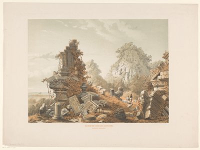 Ruin av Tjandi Lora Djongrang Ruinene av Tjandi-Lora Djongrang. Residence Jocjakkerta (tittel på objekt) av Cornelis Springer