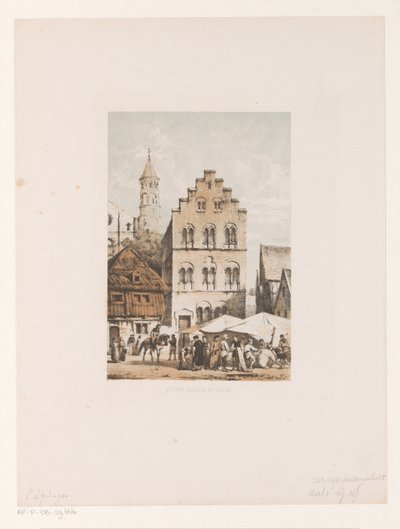 Hus fra det tolvte århundre Steene huser 1100-tallet (tittel på objekt) av Cornelis Springer