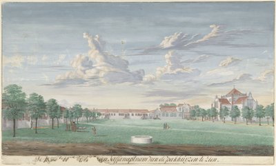 Gårdsplassen til Jaffnapatnam-fortet på Ceylon For å se stedet i slottet Jaffanapatnam fra varehusene. av Cornelis Steiger