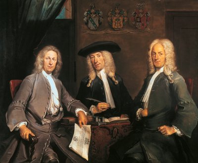 Tre guvernører i Surgeons Guild i Amsterdam av Cornelis Troost