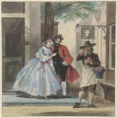 Scenescene fra Pefroen med sauehodet av Cornelis Troost