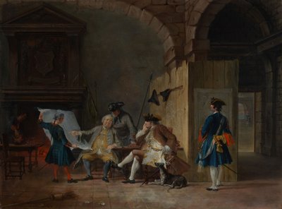 Vaktstue med offiserer av Cornelis Troost