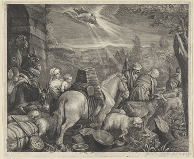 Abraham forlater Haran av Cornelis Visscher (II)