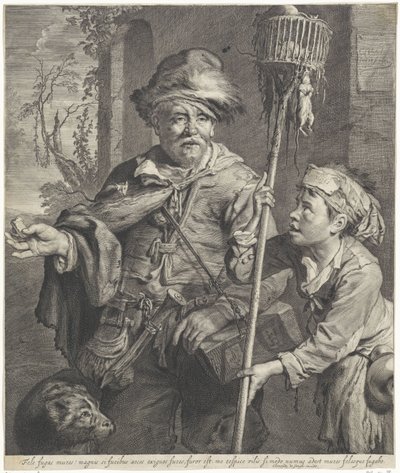Pied Piper med sin tjener av Cornelis Visscher (II)