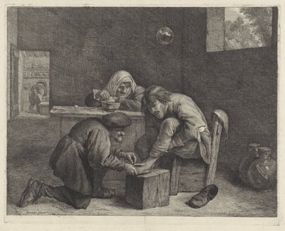 Mann hos en lege av Cornelis Visscher (II)