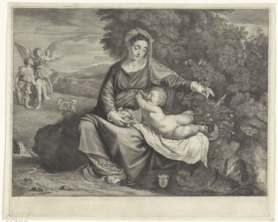 Maria med barnet og Tobias og engelen av Cornelis Visscher (II)