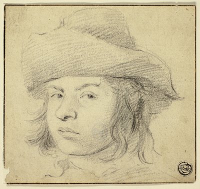 Byste av ung mann med hatt av Cornelis Visscher