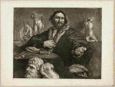 Portrett av Andrea Odoni, fra Cabinet Reynst; Cabinet Reynst: Graveringer av forskjellige bilder malt av kjente kunstnere av Cornelis Visscher