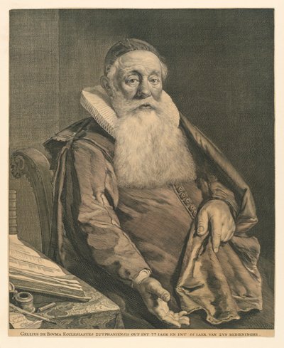 Portrett av Gellius de Bouma av Cornelis Visscher