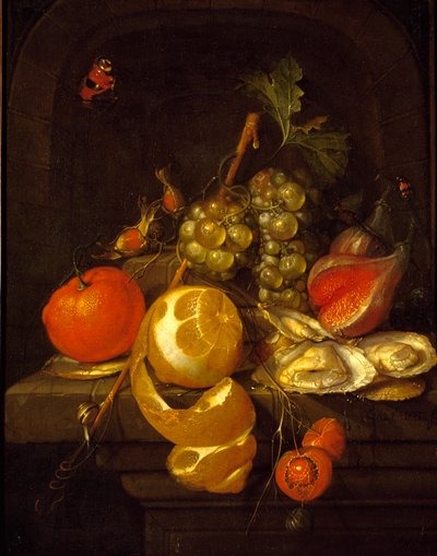 Stilleben med frukt og østers, midten av 1650-tallet av Cornelis de Heem