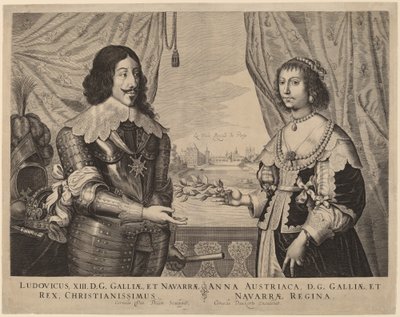 Kong Ludvig XIII av Frankrike og Anne av Østerrike av Cornelis van Dalen I
