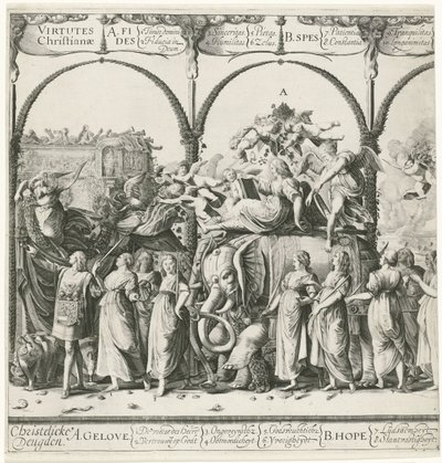 Triumftog av William av Orange, plate a Currus triumphalis Illustris / Triumfprosesjon av William av Orange (serietittel) av Cornelis van Kittensteyn