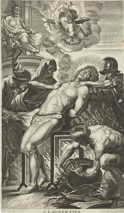 Saint Laurentius martyrium av Cornelis van Merlen