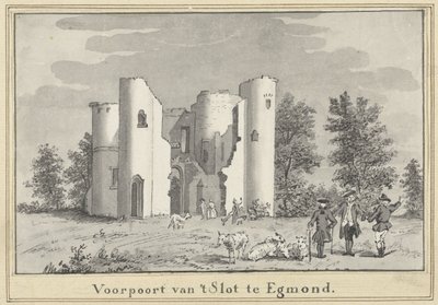 Ruinene av slottet i Egmond av Cornelis van Noorde (attributed to)