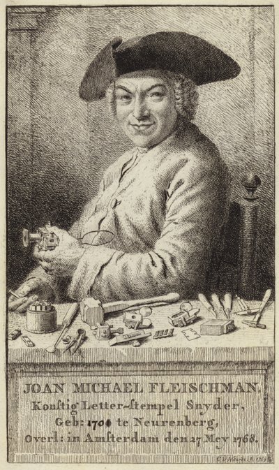Portrett av Johann Michael Fleischmann av Cornelis van Noorde