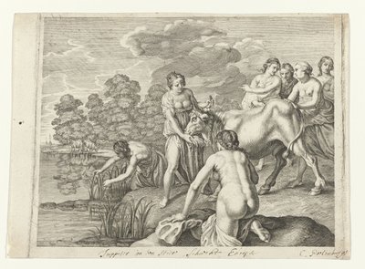 Jupiter spiller sjakk i Europa Metamorphoses of Ovid (serietittel) av Cornelis van Poelenburch (possibly)