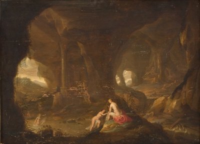 Badende nymfer i et landskap av Cornelis van Poelenburch